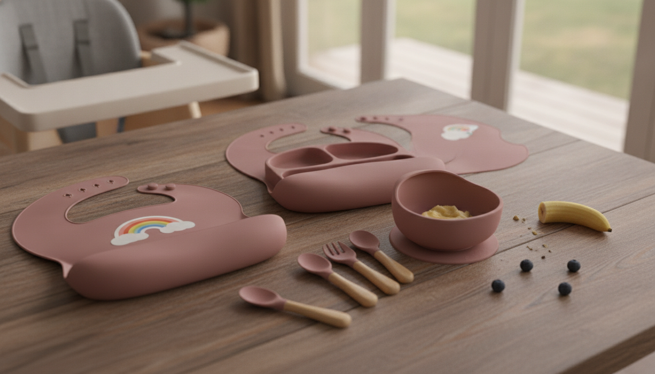8-Piece Silicone Baby Feeding Set for Easy First Meals