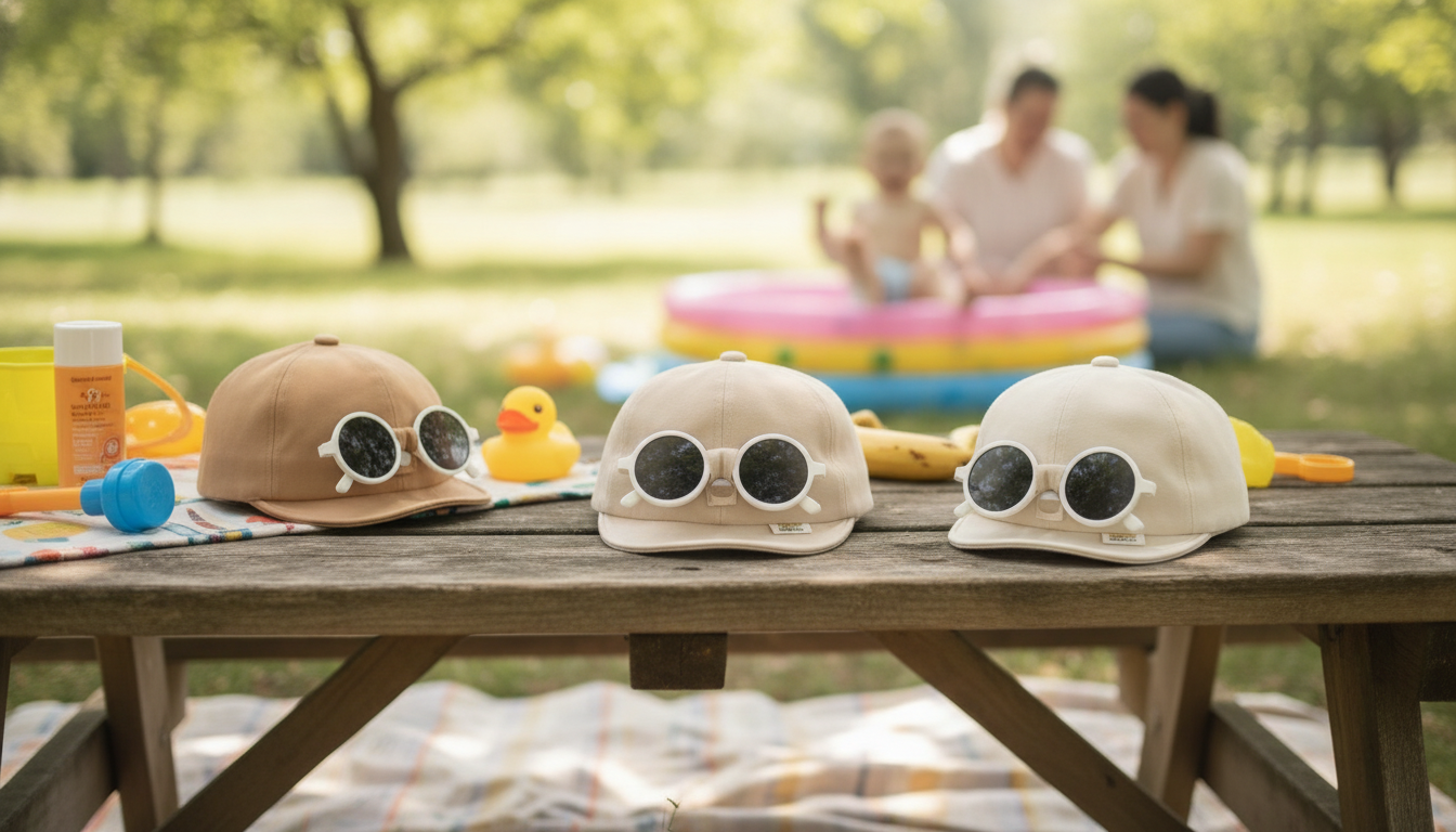 Baby Sun Hat + Detachable Sunglasses: Summer Shade Set